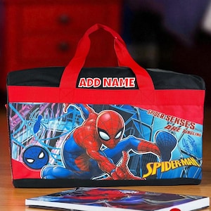 Personalized Duffel Bag for Kids - Travel, Sleepover Overnight Bag Featuring Marvel Spider Man