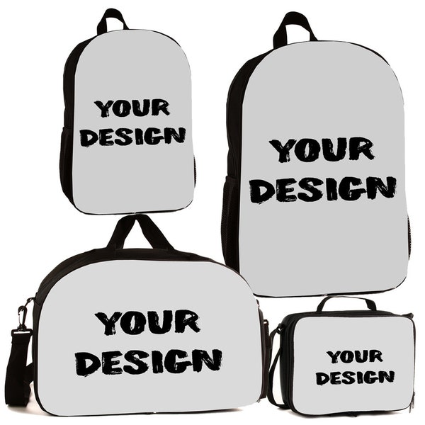 Personalized Full Color Kids Backpacks / Lunch Bag / Duffel Bag - Upload Your Design