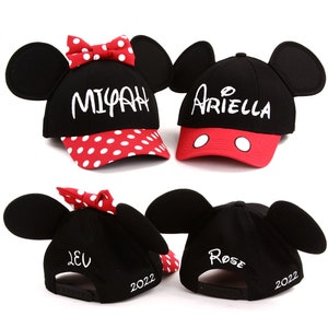 Casquette / chapeau personnalisé pour enfant ou adulte avec oreilles 3D pour Disneyland Mickey Mouse Minnie Mouse