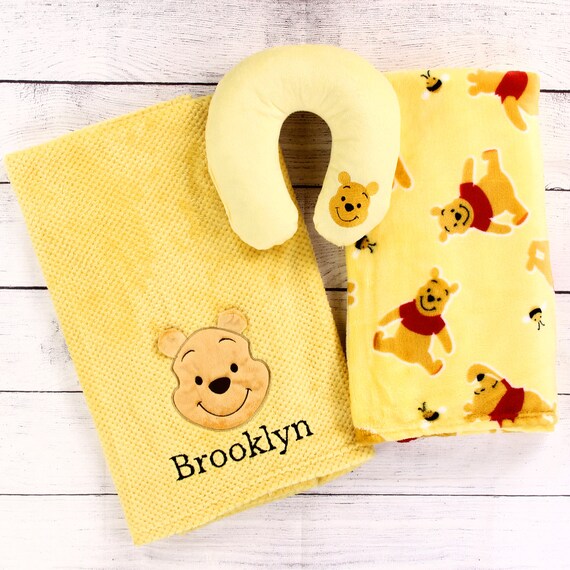Personalized Disney Baby Blanket 3piece Gift Set Winnie the Etsy