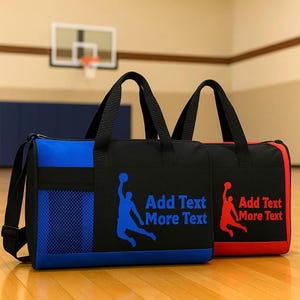 Personalized Basketball Duffel Bag Custom Kids Gym Bag with Name Team Practice or Game Gift