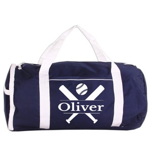 Baseball Sport/Gym Roll Duffel Tasche Personalisiert mit Namen, Teamname, Slogan, Studio oder Text Ihrer Wahl