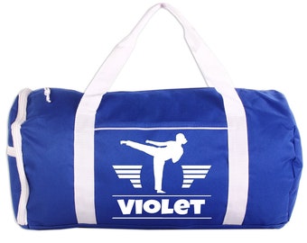 Martial Arts Female Sport/Gym Roll Duffel Bag Personalized with Name, Team Name, Slogan, Studio or text of your choice