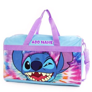 Personalized Duffel Bag for Kids - Travel, Sleepover Overnight Bag Featuring Disney Stitch Outline Embroidery