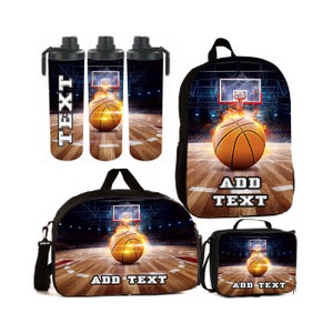 Personalisierte Basketball-Rucksäcke, Lunchbags, Seesack oder Wasserflaschen