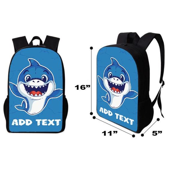 Personalized Full Color Kids Backpacks Lunch Bag Duffel Bag Shark Baby Etsy