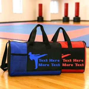 Benutzerdefinierte Mädchen Martial Arts Seesack Personalisierte Karate oder Taekwondo Tasche mit Namen Ideal zum Üben