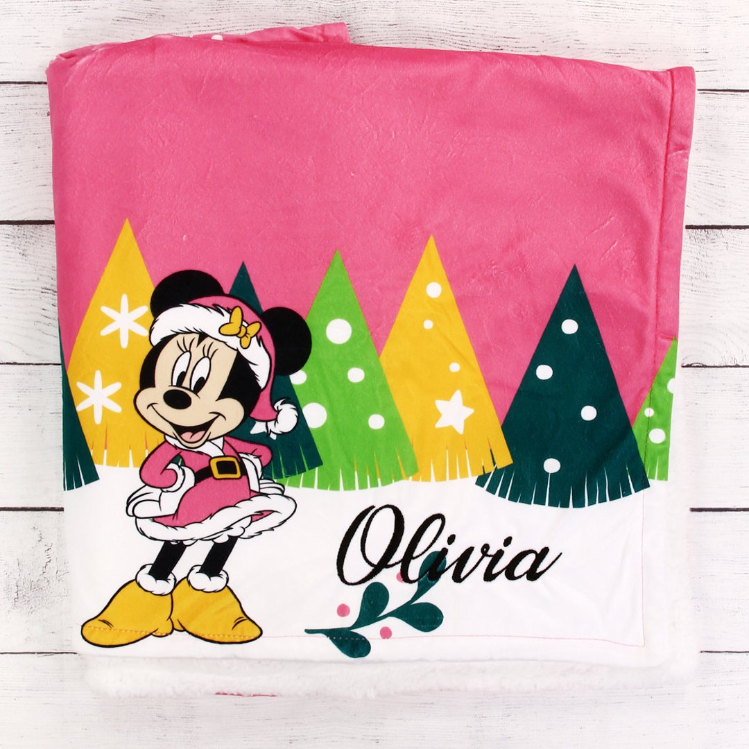 Personalized Disney Baby Blanket Gift Minnie Mouse Holiday 1st Etsy