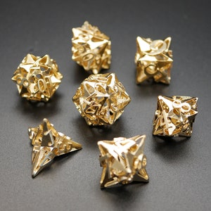 Pinwheel Dice Set with Decader in Cast Brass