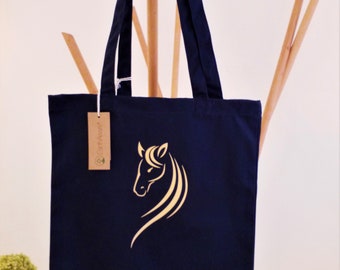 organic shopping bag, organic canvas, horse motif, many colors, cotton bag, shopping bag, organic, tote bag, jute bag