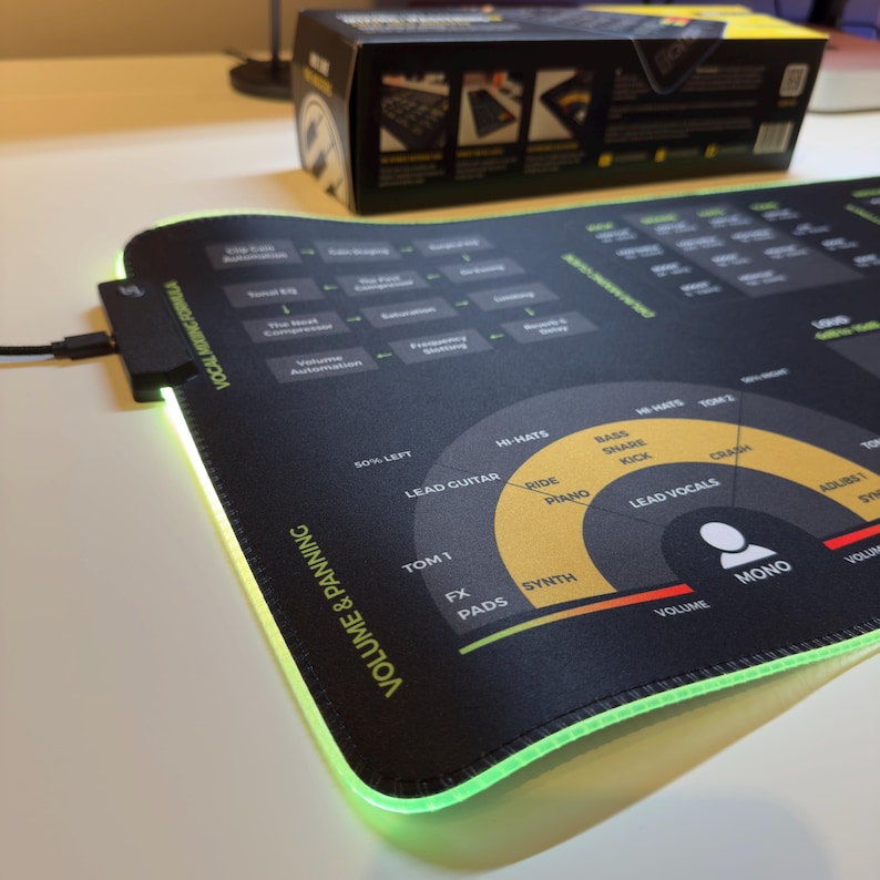 Mixing and Mastering Mousepad – Audio Engineer Cheat Sheet for EQ, Compression, Reverb & More, Perfect for Music Producers and Home Studios image 5