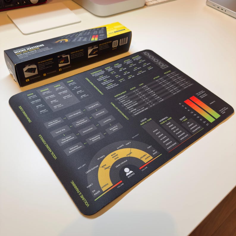 Mixing and Mastering Mousepad – Audio Engineer Cheat Sheet for EQ, Compression, Reverb & More, Perfect for Music Producers and Home Studios image 9