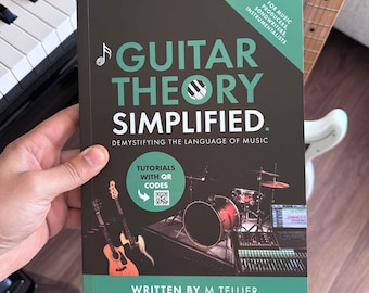 Teoría de la guitarra simplificada: aprende acordes, escalas y navegación en el diapasón. Libro de teoría musical de guitarra fácil para principiantes y músicos avanzados.