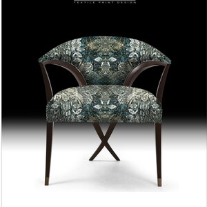 Luxury Brocade Fabric,  Intricate Blue Grey Antique Botanical Floral Print, Original Fabric for Couches, Loveseats, Cushions – ELIZABETH