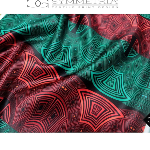 Tissu de créateur d'inspiration péruvienne ethnique chic, tissu imprimé géométrique élégant de style inca orange sarcelle pour coussins de rideaux d'ameublement