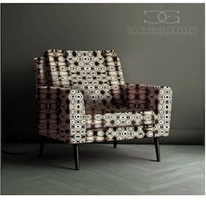 Bold Retro 70s Fabric, Artist Made Luxury Designer Textile for Eclectic Decor, High Impact Artistic Fabric for Iconic Chairs, Cushions -EGON