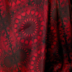 Medieval Red Fabric, Original Luxurious Renaissance Red Burgundy Printed Fabric For Drapery, Upholstery & Soft Furnishings - VAN EYCK