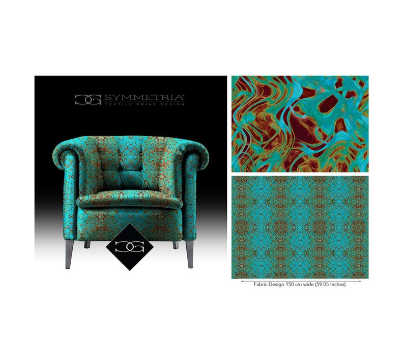 Avant garde upholstery fabric, shops copper turquoise modern damask fabric, mediterranean style custom printed velvet silk satin for home decor