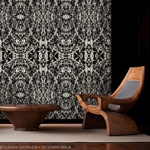 Modern Baroque Wallpaper: Textured Ornamental Wall Mural - BONE