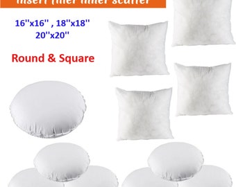 Hollowfiber Cushion Pads Fillers Inserts Inners Square,Round Shape Sofa Chair Seat Home Decor 16’’ 18’’ 20’’