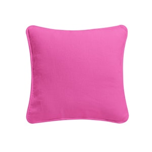 Plain Dyed 100% Cotton Cushion Covers Zipped Entry Bright Colors Home Sofa Decor 16 18 20 Fuchsia
