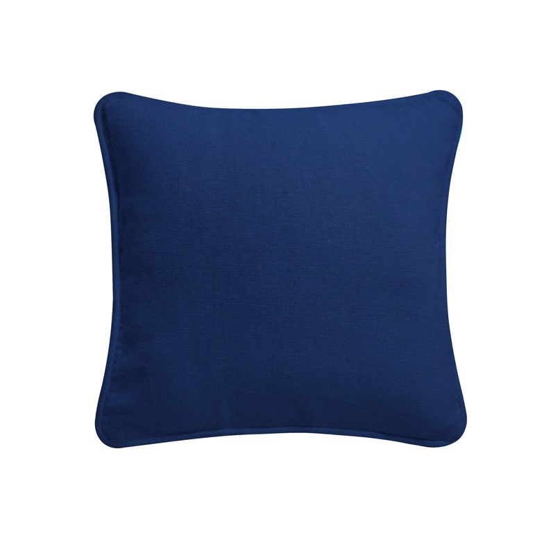 Plain Dyed 100% Cotton Cushion Covers Zipped Entry Bright Colors Home Sofa Decor 16 18 20 Navy Blue