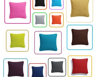 100% Cotton Cushion Covers Plain Dyed Soft Square Home Sofa Car Garden Decor 20''x20'' (50 x 50cm)