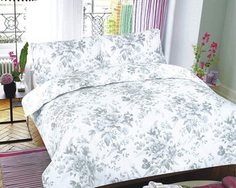 Reversible Printed Duvet Quilt Cover 200 Thread Count Bedding Set with Pillowcase 100% Cotton in All Sizes.