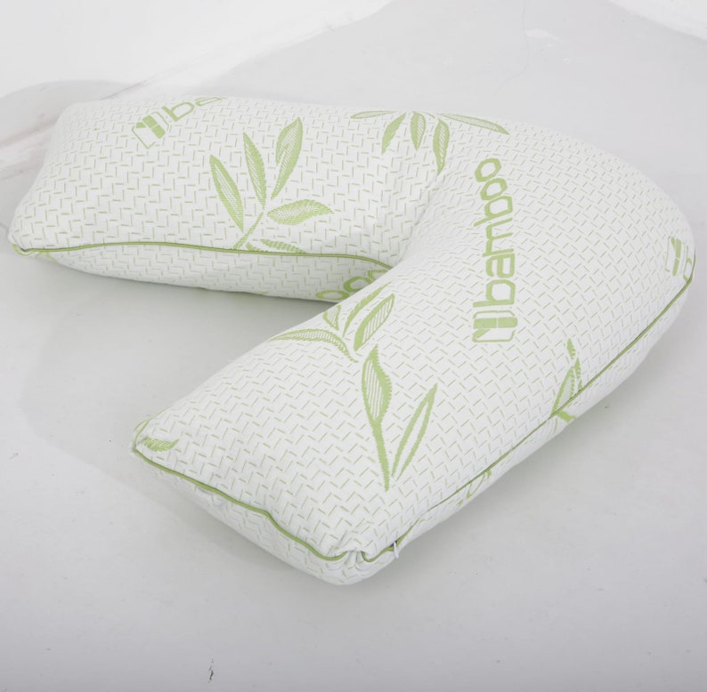 V Shape Bamboo Pillow Memory Foam Orthopaedic & Pregnancy Etsy