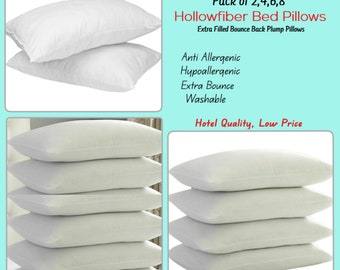 Hotel Quality Bed Pillows Super Bouncy Anti Allergy Neck Back Support Pillows Pack of 2,4,6,8