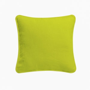 Plain Dyed 100% Cotton Cushion Covers Zipped Entry Bright Colors Home Sofa Decor 16 18 20 Lime Green