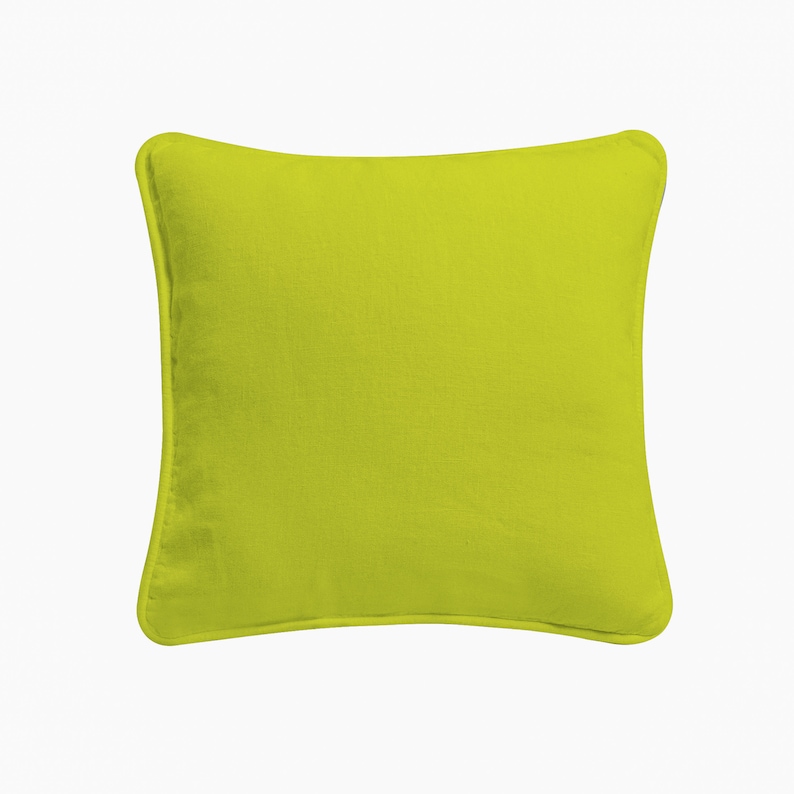 Plain Dyed 100% Cotton Cushion Covers Zipped Entry Bright Colors Home Sofa Decor 16 18 20 Lime Green