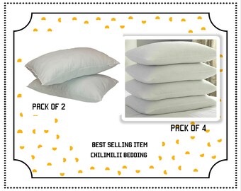 Anti-Allergenic Bed Pillows Neck Back Body Support Deep Hollowfiber Filled Pack of 2,4