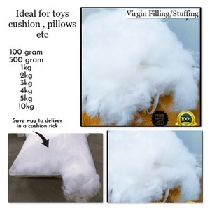 Hollow Fibre Soft Polyester Fibre Filling Toy Stuffing 1 kg 