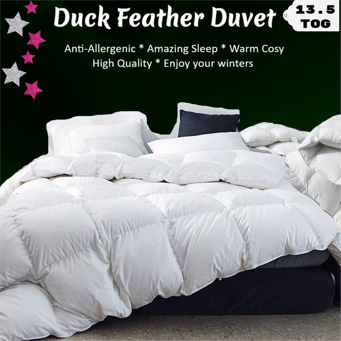 13.5 Tog Duck Feather & Down Duvet Soft Comfortable Fluffy Etsy UK