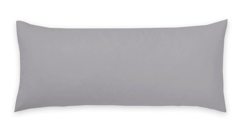 Hollowfiber Bolster Pillow with Free Pillowcase Extra Plump Neck Back Leg Maternity Nursing Support Cushion Silver