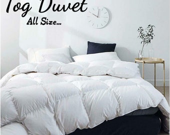 13.5 Tog Duck Feather & Down Duvet Cosy Fluffy Anti-Allergy Super Filled Quilt/Duvet- Single Double King Super King