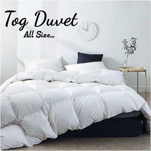 13.5 Tog Duck Feather & Down Duvet Cosy Fluffy Anti-Allergy Super Filled Quilt/Duvet- Single Double King Super King