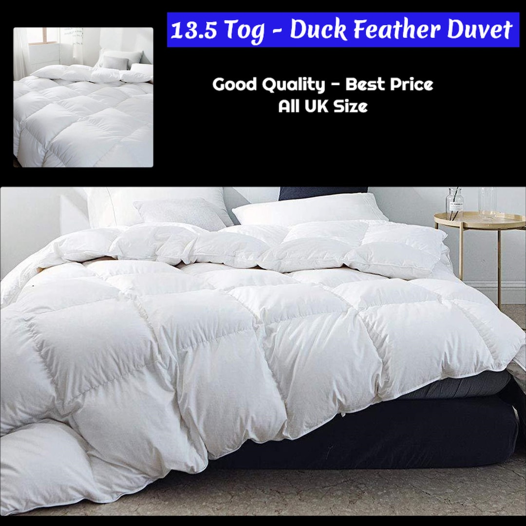 13.5 Tog Duck Feather & Down Duvet Cosy Fluffy Antiallergy Super