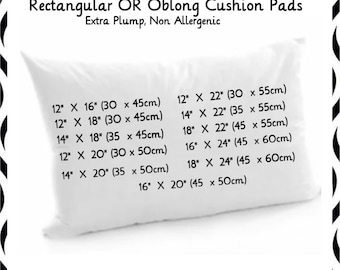 Extra Filled Oblong Rectangle Hollowfibre Cushion Pads White Insert Fillers In Size 12’’x18’’, 12’’x20’’, 14’’x18’’, 14’’x20’’, 16’’x24’’