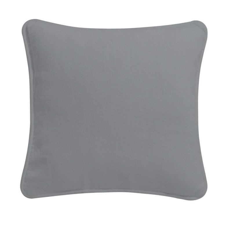 Plain Dyed 100% Cotton Cushion Covers Zipped Entry Bright Colors Home Sofa Decor 16 18 20 Grey