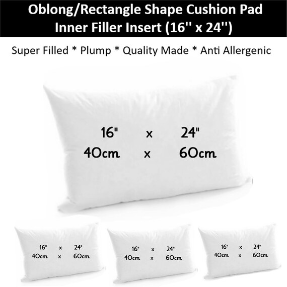 16x24 Rectangle Oblong Cushion Pads Hollowfibre Scatter Insert