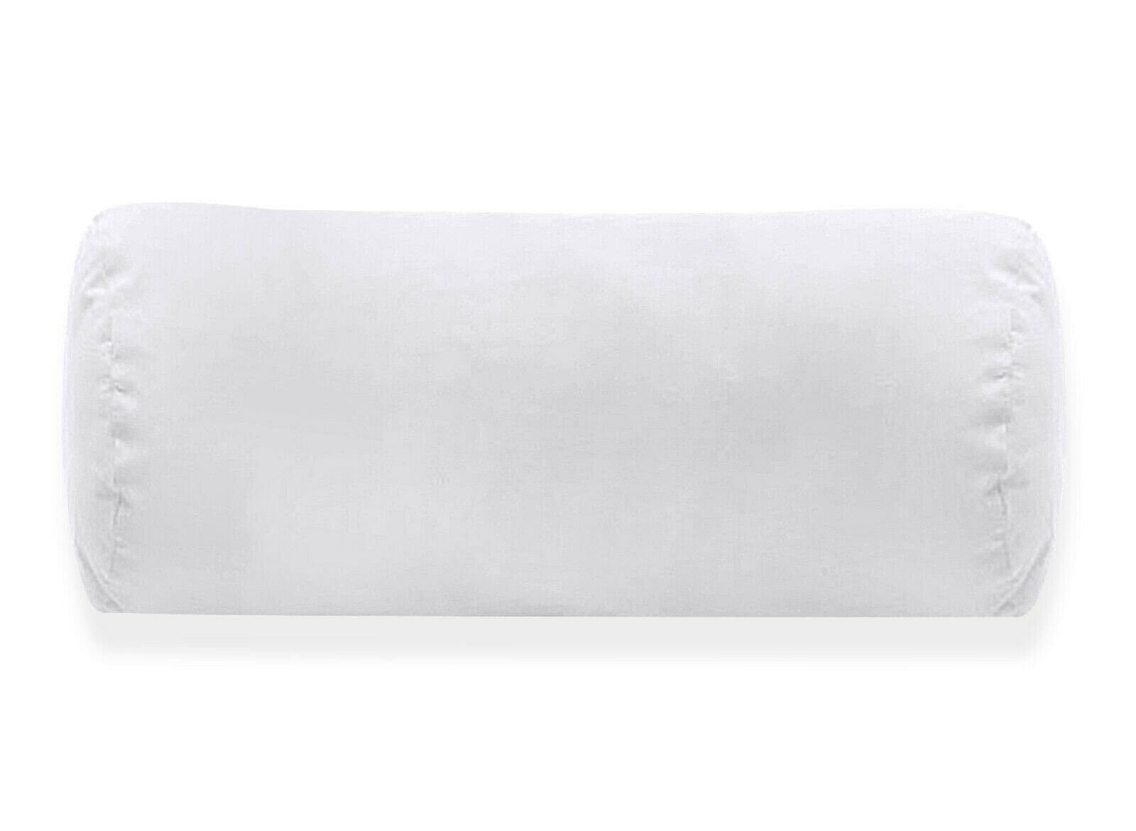 Hollowfiber Round Bolster Pillow Pregnancy Body Support Neck Knee Premium  White Cushion in 3 Sizes 