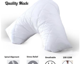 Orthopedic Quilted V Pillow Head Neck Back Maternity Support Soft Bouncy Cushion 74x34cm