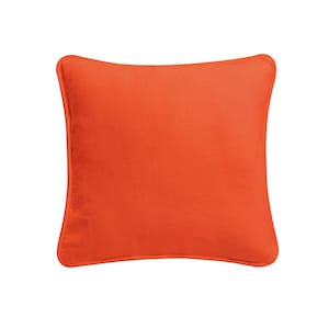 Plain Dyed 100% Cotton Cushion Covers Zipped Entry Bright Colors Home Sofa Decor 16 18 20 Orange