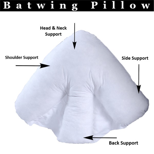 Orthopaedic Batwing Pillow Back Neck Shoulder Pain Support Hollowfiber Soft Fluffy Cushion Only.