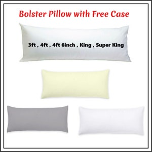 Hollowfiber Bolster Pillow with Free Pillowcase Extra Plump Neck Back Leg Maternity Nursing Support Cushion image 1