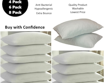 Hotel Quality Bed Pillows Super Bouncy Anti Allergy Neck Back Support Pillows Pack of 2,4,6,8