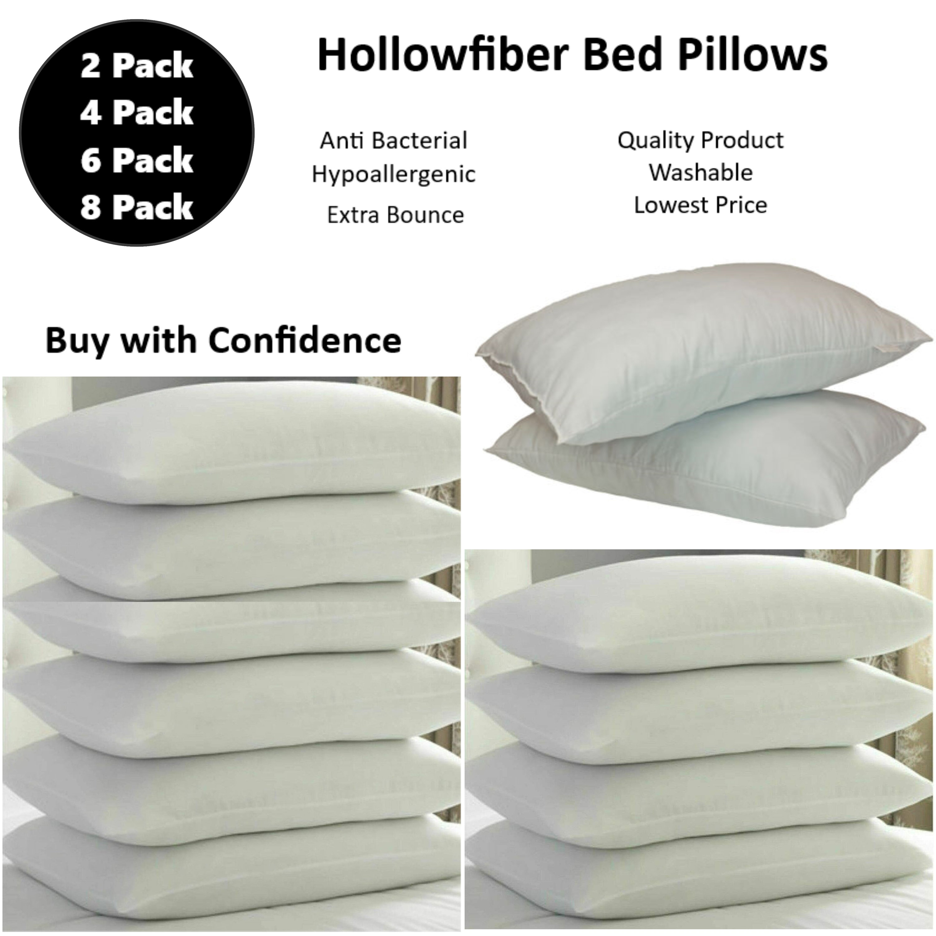 Hotel Quality Bed Pillows Super Bouncy Anti Allergy Neck Back