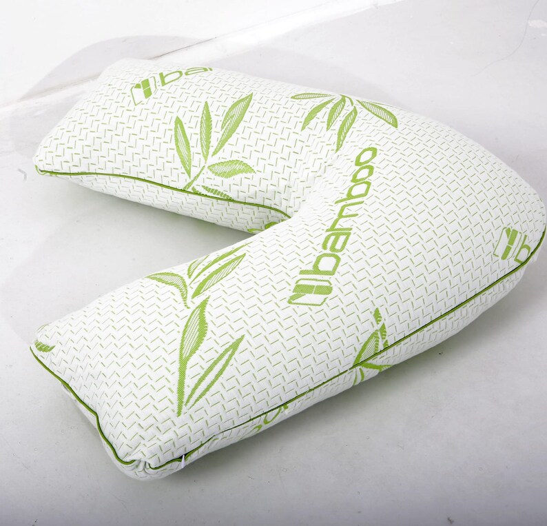 V Shape Bamboo Pillow Memory Foam Orthopaedic Pregnancy Etsy